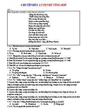 Chuyên đề bồi dưỡng học sinh giỏi Ngữ văn Lớp 7 - Chuyên đề 8 Luyện đề tổng hợp